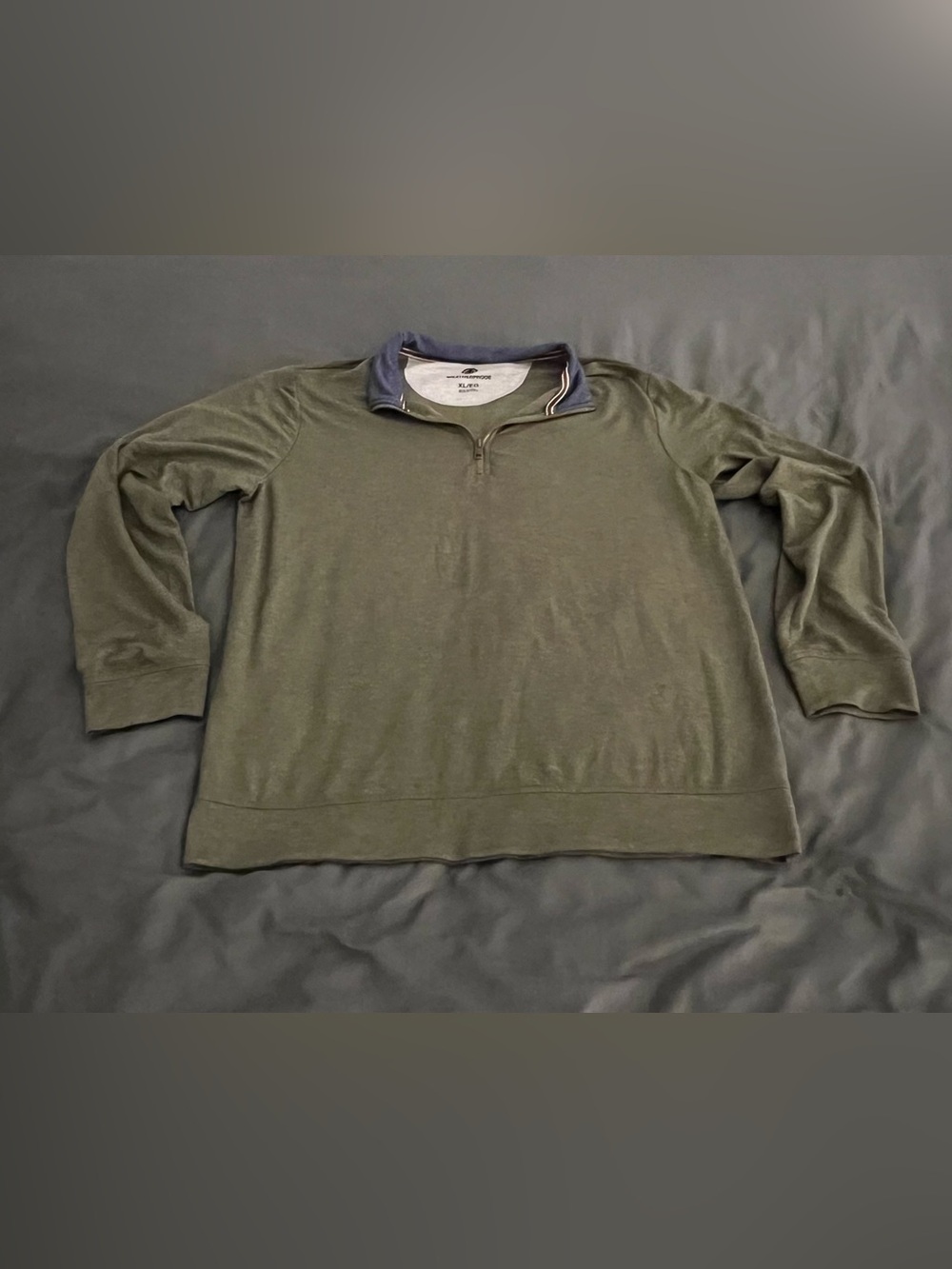 Weatherproof Olive Quarter-Zip Long Sleeve Casual Pullover